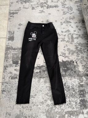 Disney Black Skinny Jeans with Mickey Graphic
